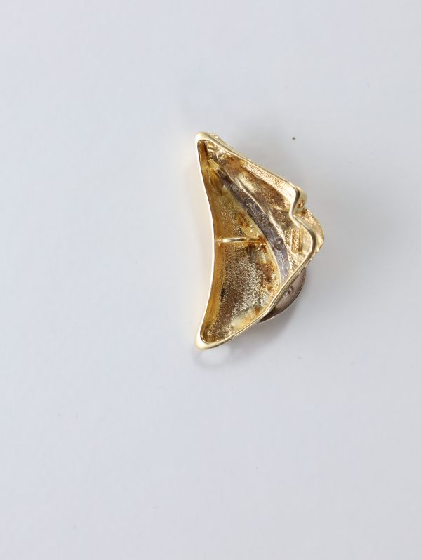 Anheng i 14K gult gull med diamanter – 4,95 g (30 × 17 mm) - Image 7