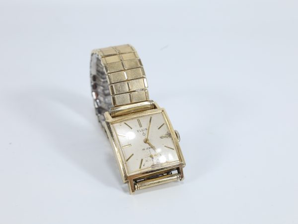 Elgin 19 Jewels – vintage kvadratisk armbåndsur, 26 mm - Image 2