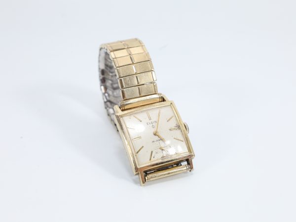 Elgin 19 Jewels – vintage kvadratisk armbåndsur, 26 mm - Image 3
