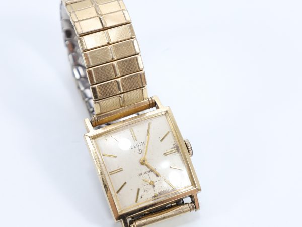 Elgin 19 Jewels – vintage kvadratisk armbåndsur, 26 mm - Image 5