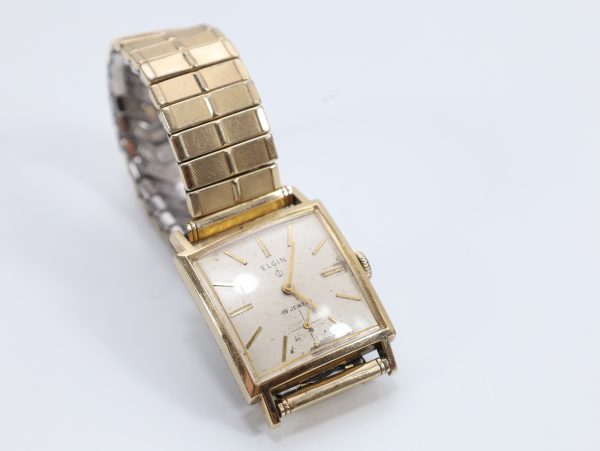 Elgin 19 Jewels – vintage kvadratisk armbåndsur, 26 mm - Image 6