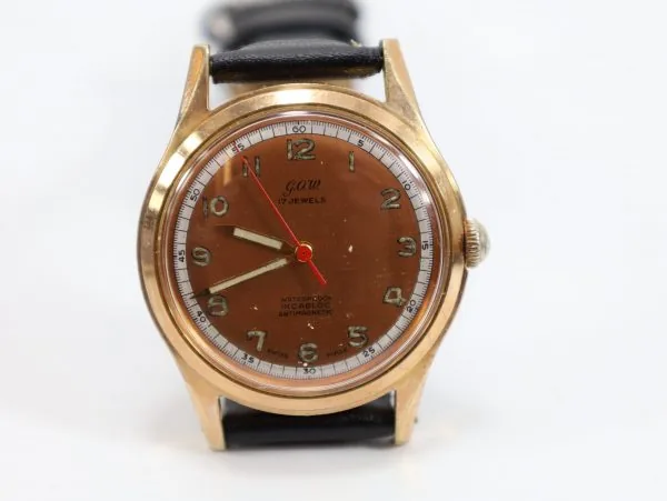G.O.W. 17 Jewels armbåndsur – vintage sveitsisk herreklokke 35 mm