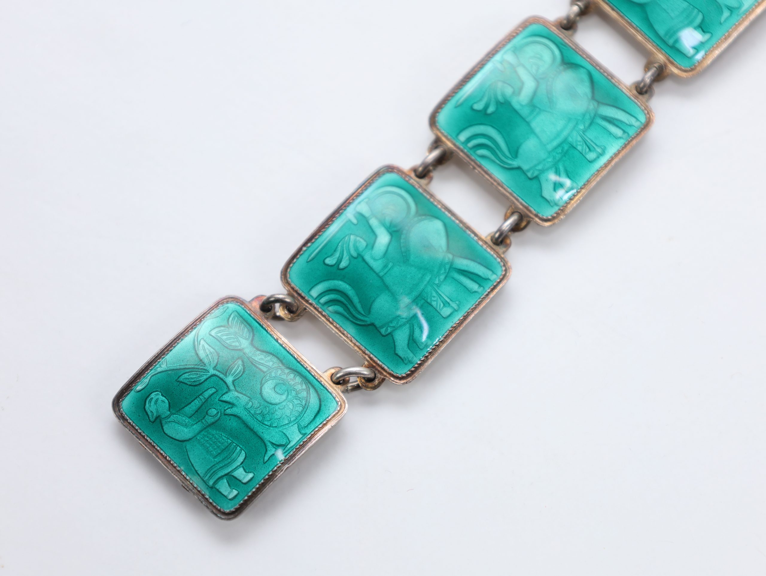 David Andersen – Sølv/Emalje Armbånd 19 cm - Image 4