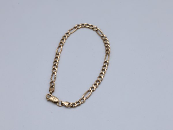 Armbånd i 14K gull (585) – Figaro lenke, lengde 19,7 cm