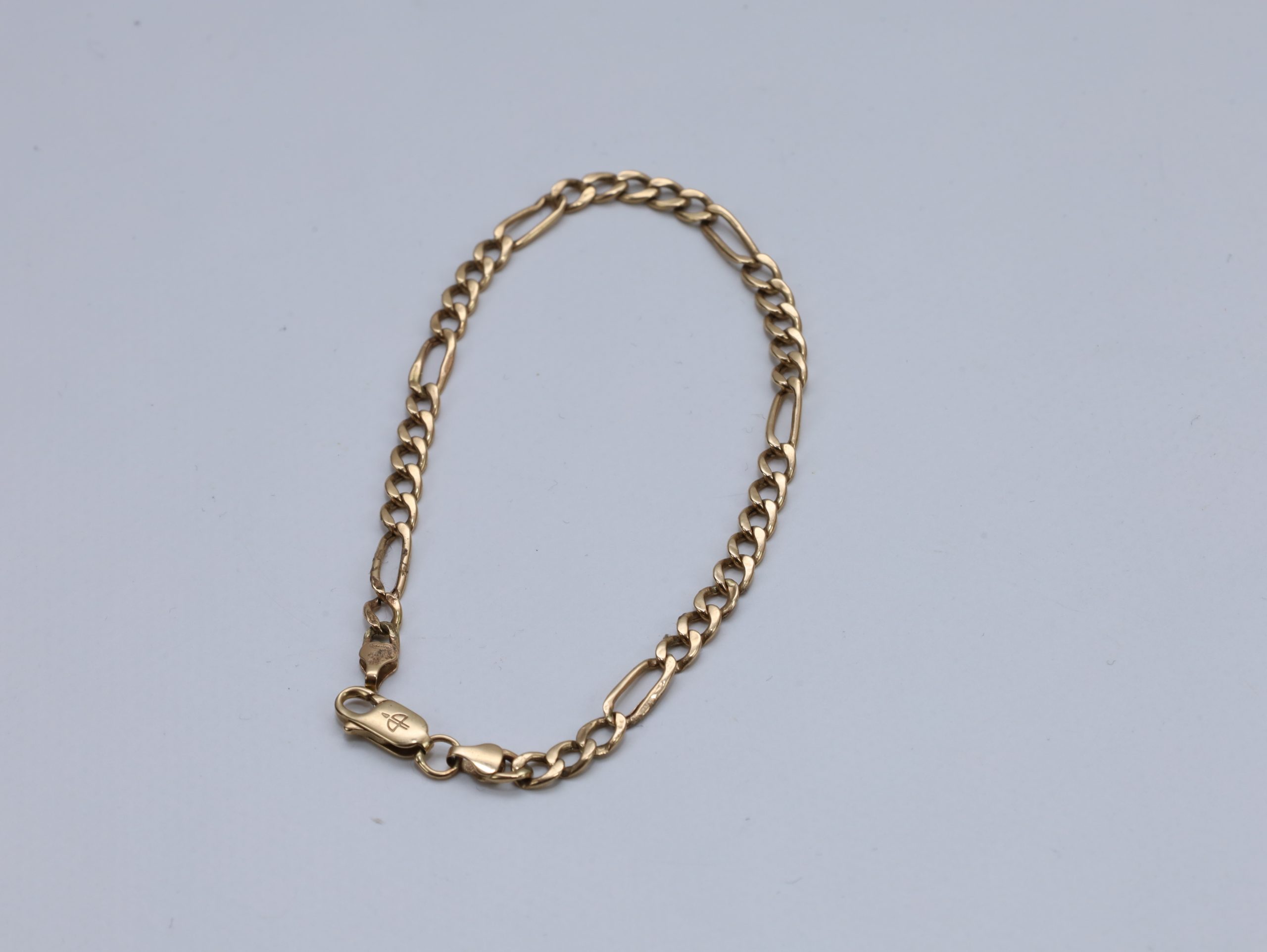Armbånd i 14K gull (585) – Figaro lenke, lengde 19,7 cm