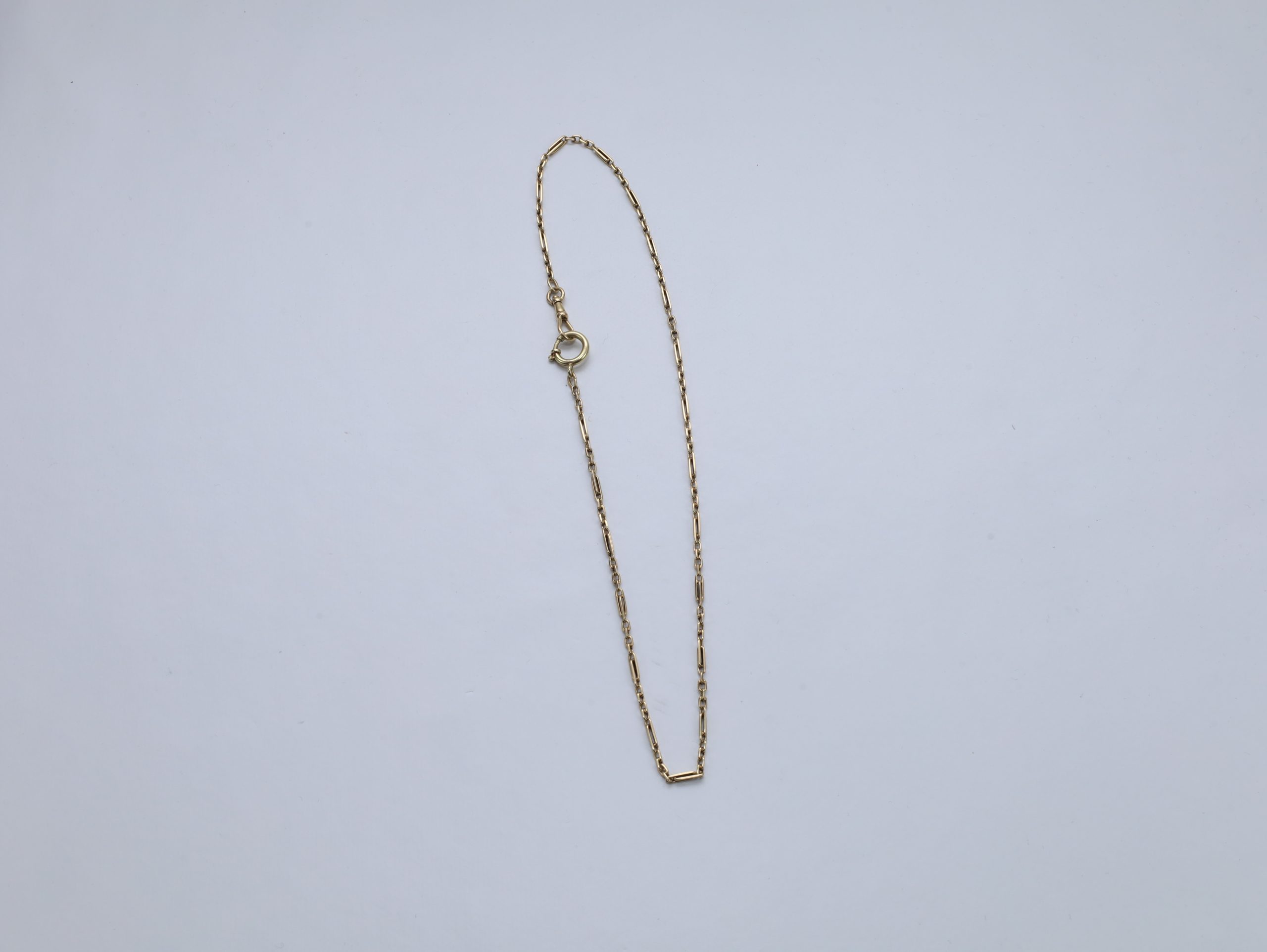 Klokke- og lommekjede i 14K gull (585) – 12,23 gram, lengde 47,5 cm - Image 5