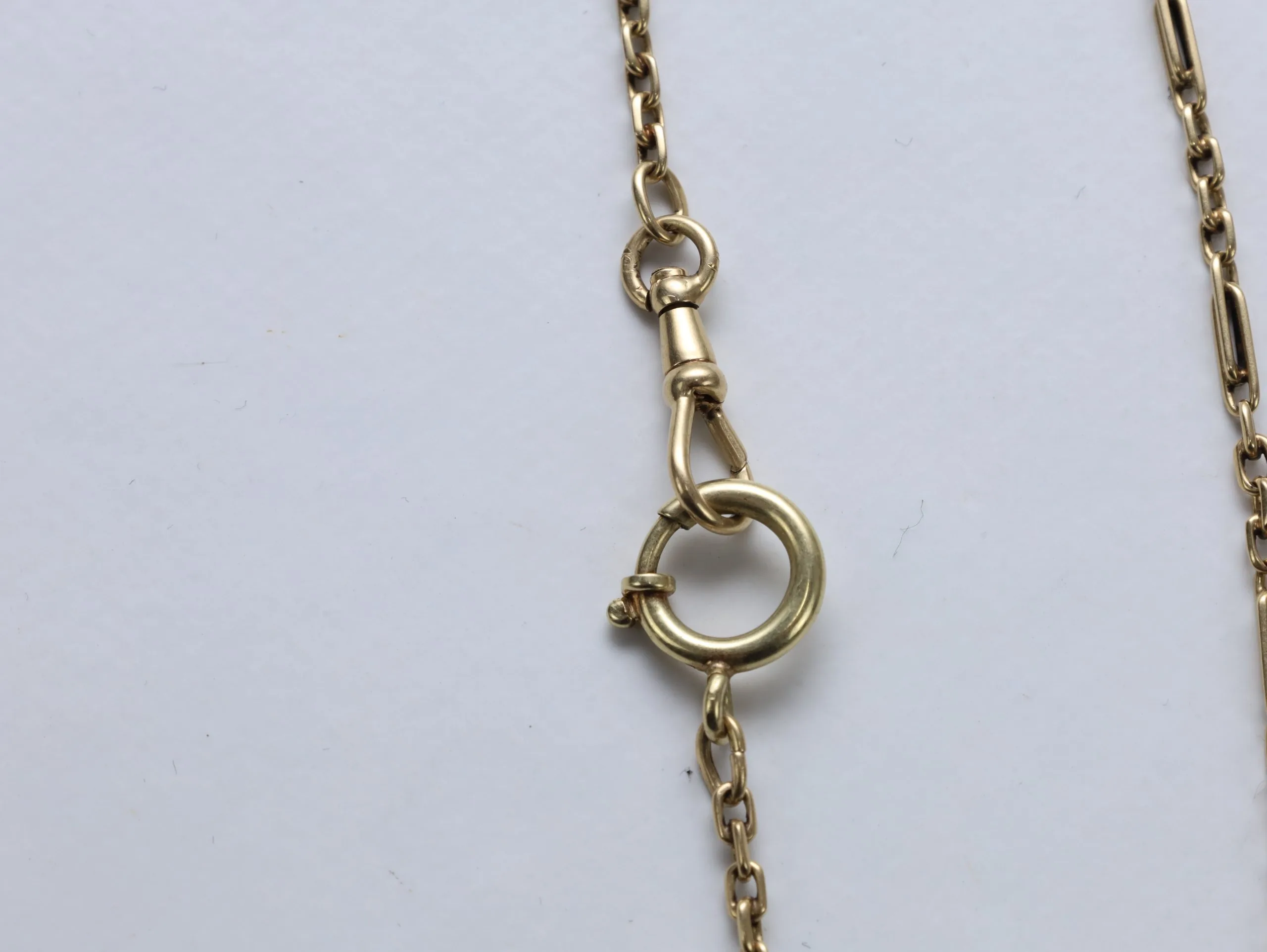 Klokke- og lommekjede i 14K gull (585) – 12,23 gram, lengde 47,5 cm - Image 3