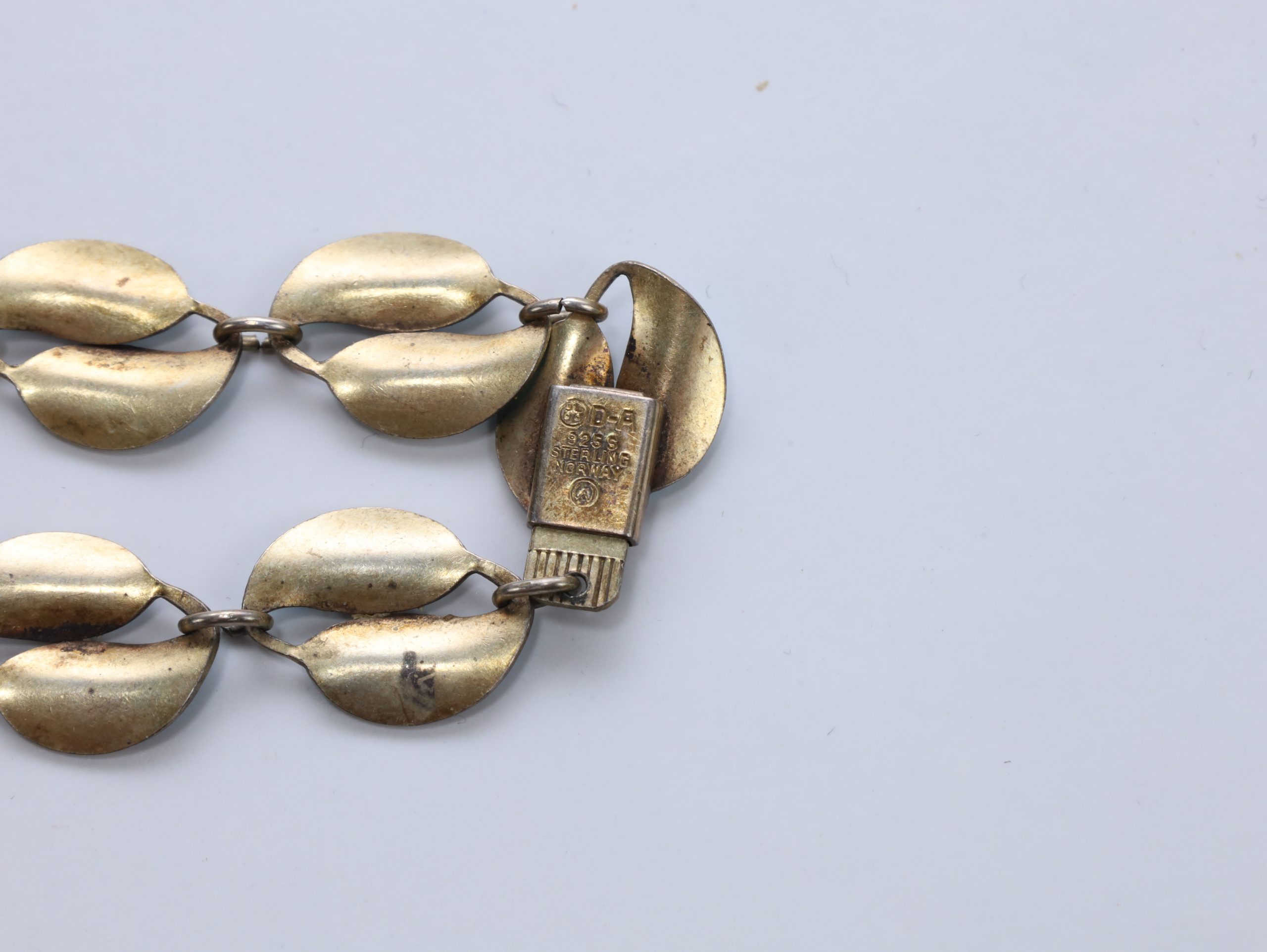 David-Andersen halssmykke – blå emalje på 925s sølv – lengde 37,5 cm - Image 4