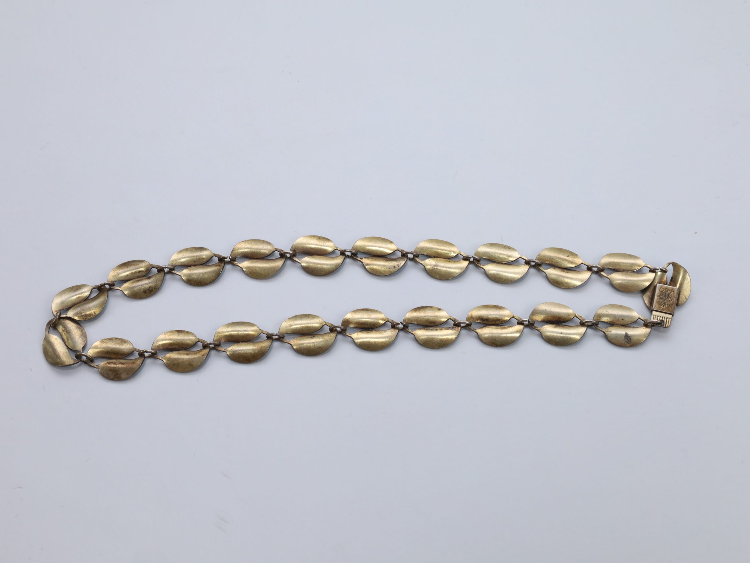 David-Andersen halssmykke – blå emalje på 925s sølv – lengde 37,5 cm - Image 3