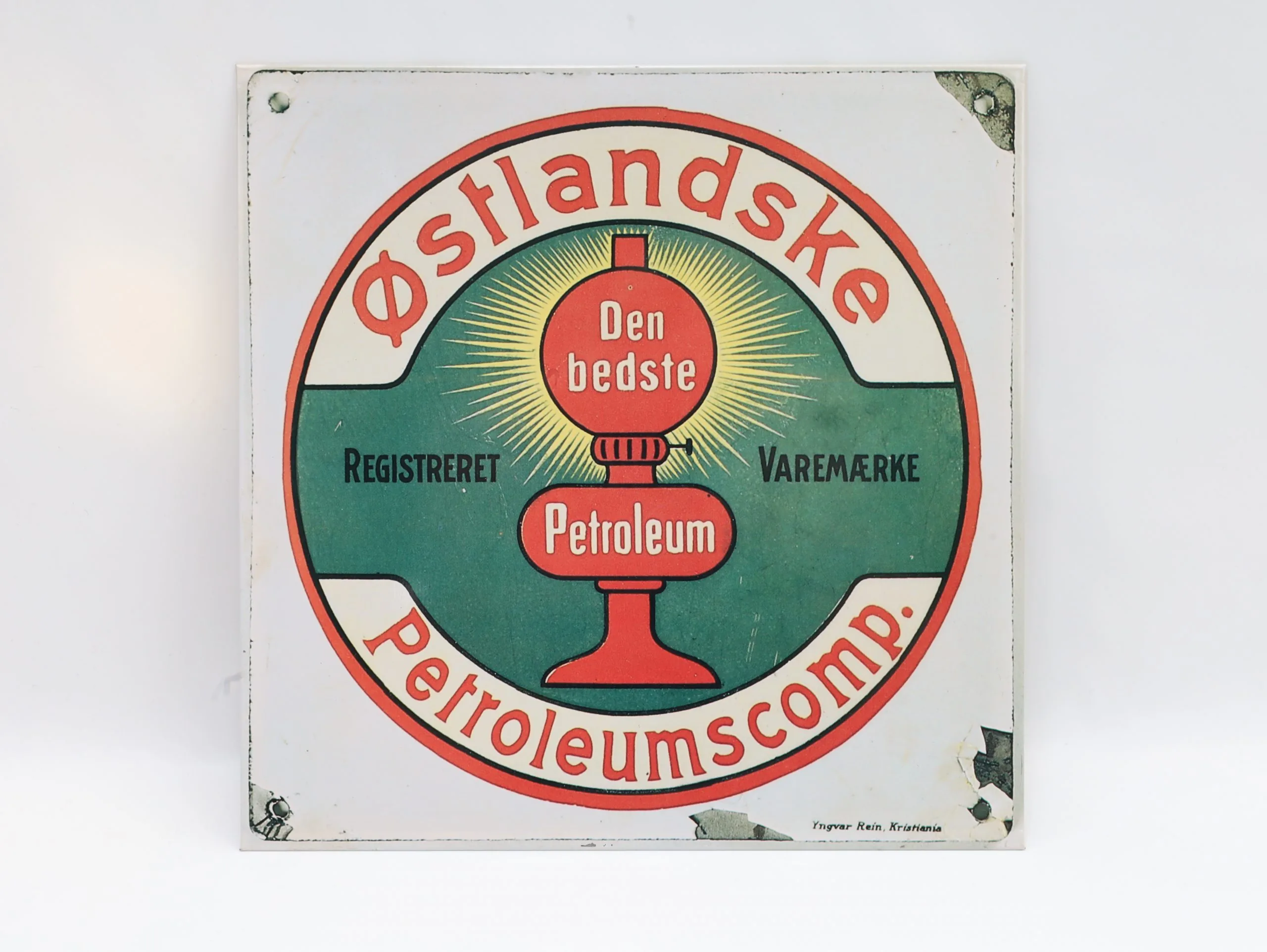Østlandske Petroleum – reproduksjon av gammelt emaljeskilt, 22,5 x 22,5 cm - Image 2